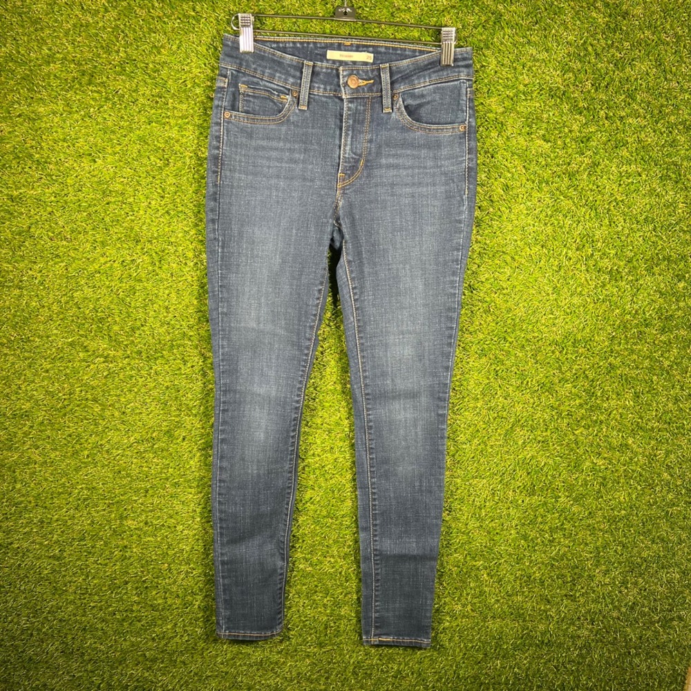 Levis 711 Skinny Jeans Womens 25 x 30 Dark Wash Blue Denim Mid Rise 18881-0562